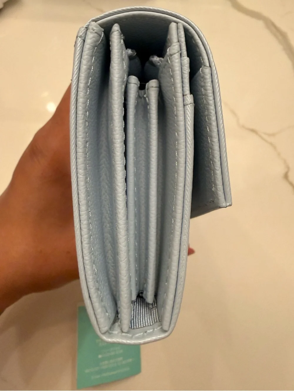 Samantha Thavasa Pale Blue Striped Envelope Wallet